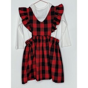 Bonnie Jean Size 2T Buffalo Check Jumper And Shirt Adorable NEW Christmas Church
